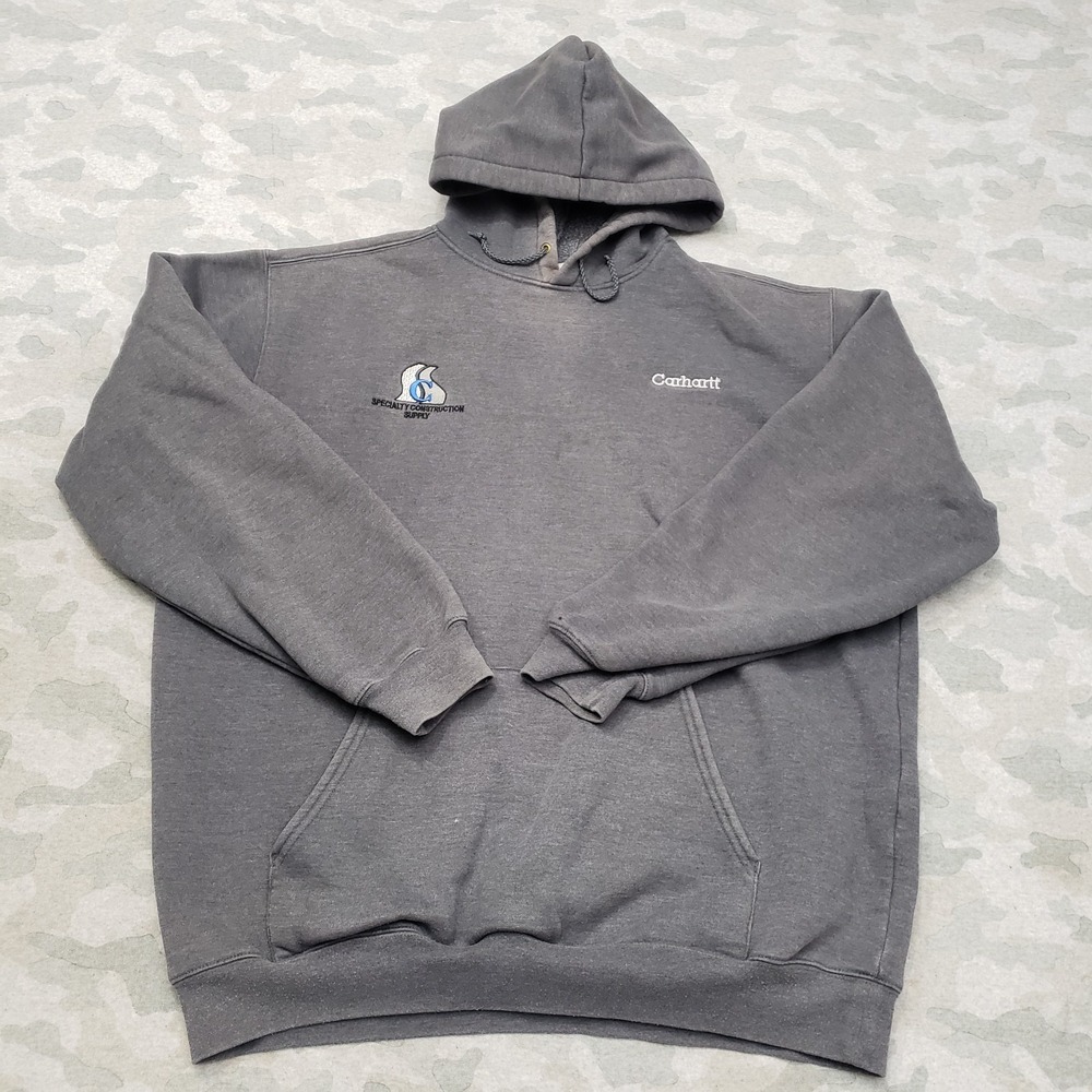 Vintage Carhartt Sweatshirt Mens XL‎ Gray Y2K Pullover Hooded Branded Workwear